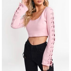 BNWT Tobi Lace Up Crop Top